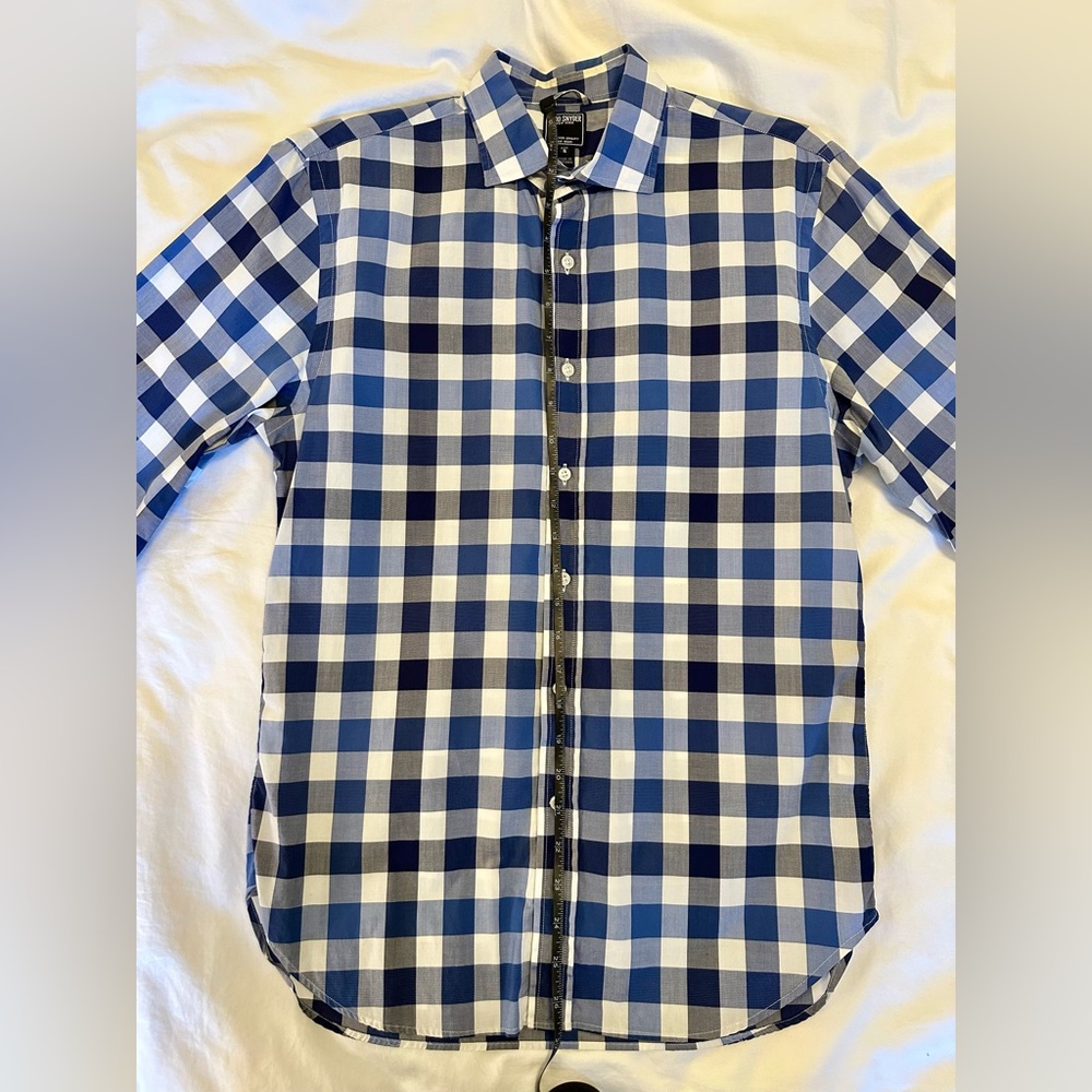 Todd Snyder - Men’s Blue White Plaid Button Down Shirt - Picture 6 of 9